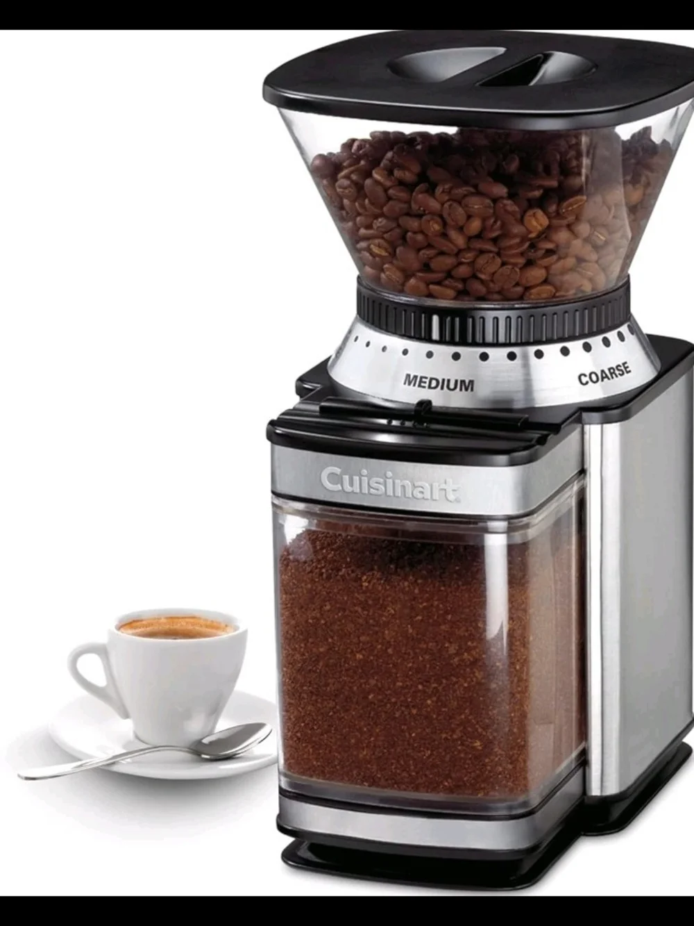 Cuisinart Silver, Black & Clear Burr Coffee Grinder